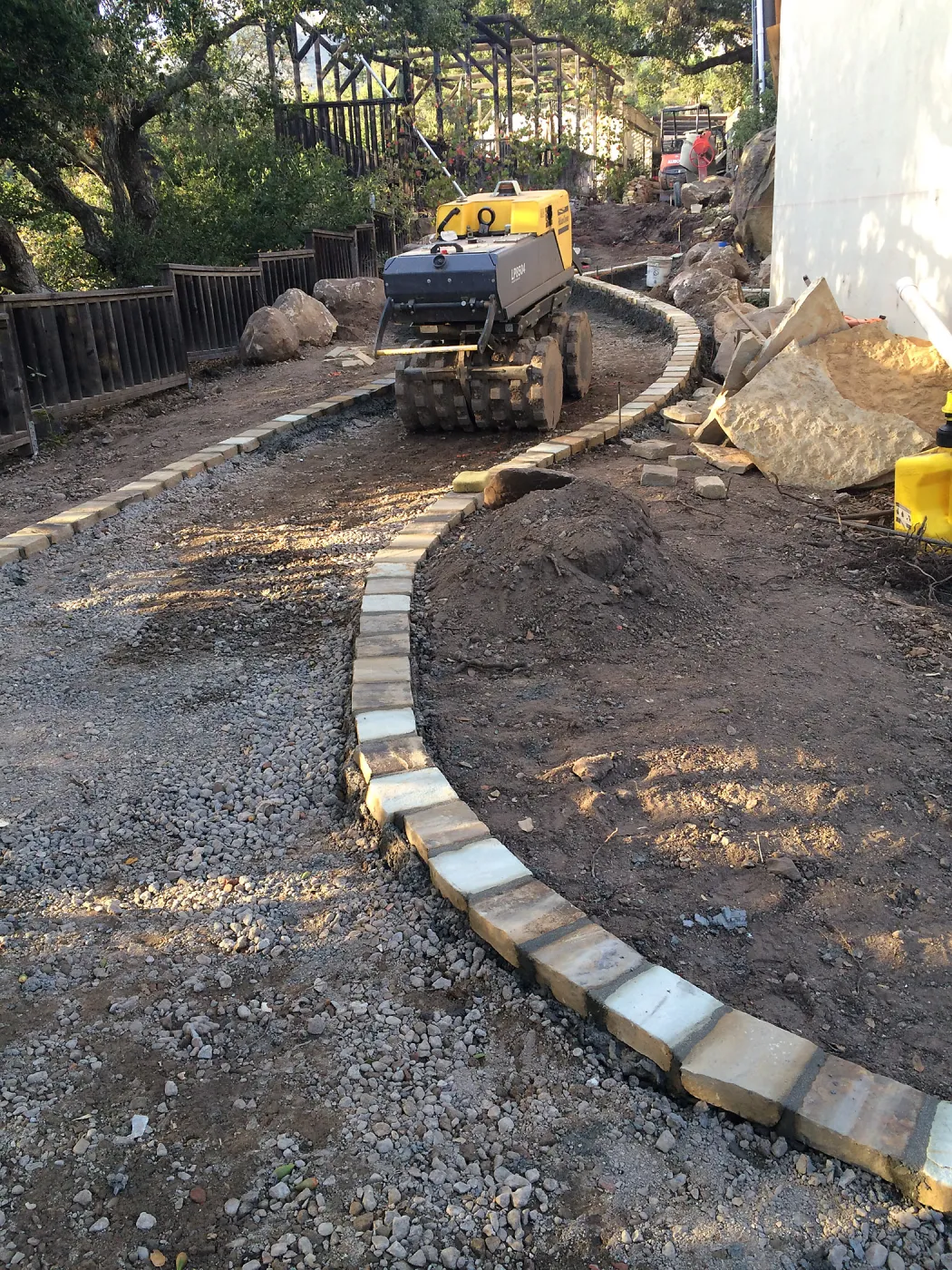 Preparing new path to Cottage and Water Wise Home Garden