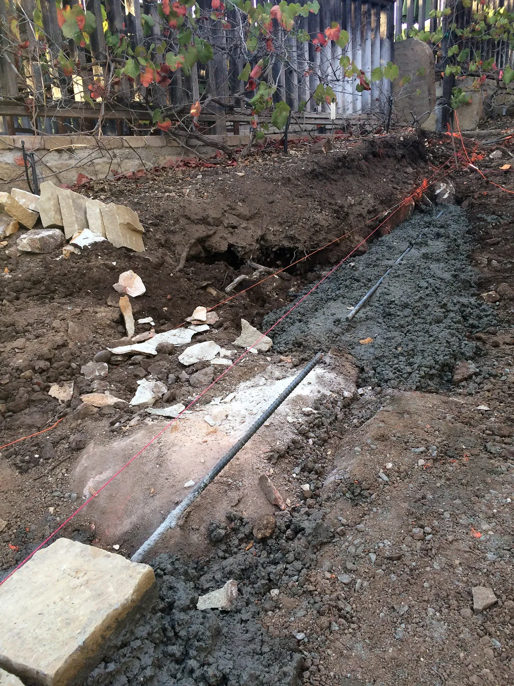 Preparing new path to Cottage and Water Wise Home Garden