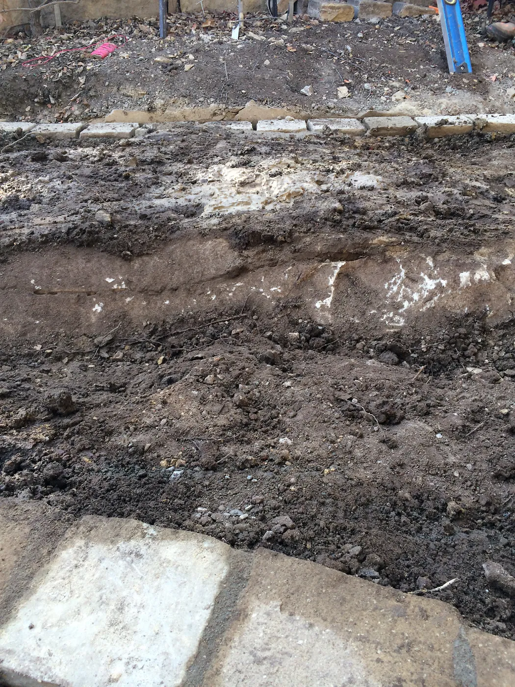 Subsurface boulder in new pathway to Water Wise Home Garden