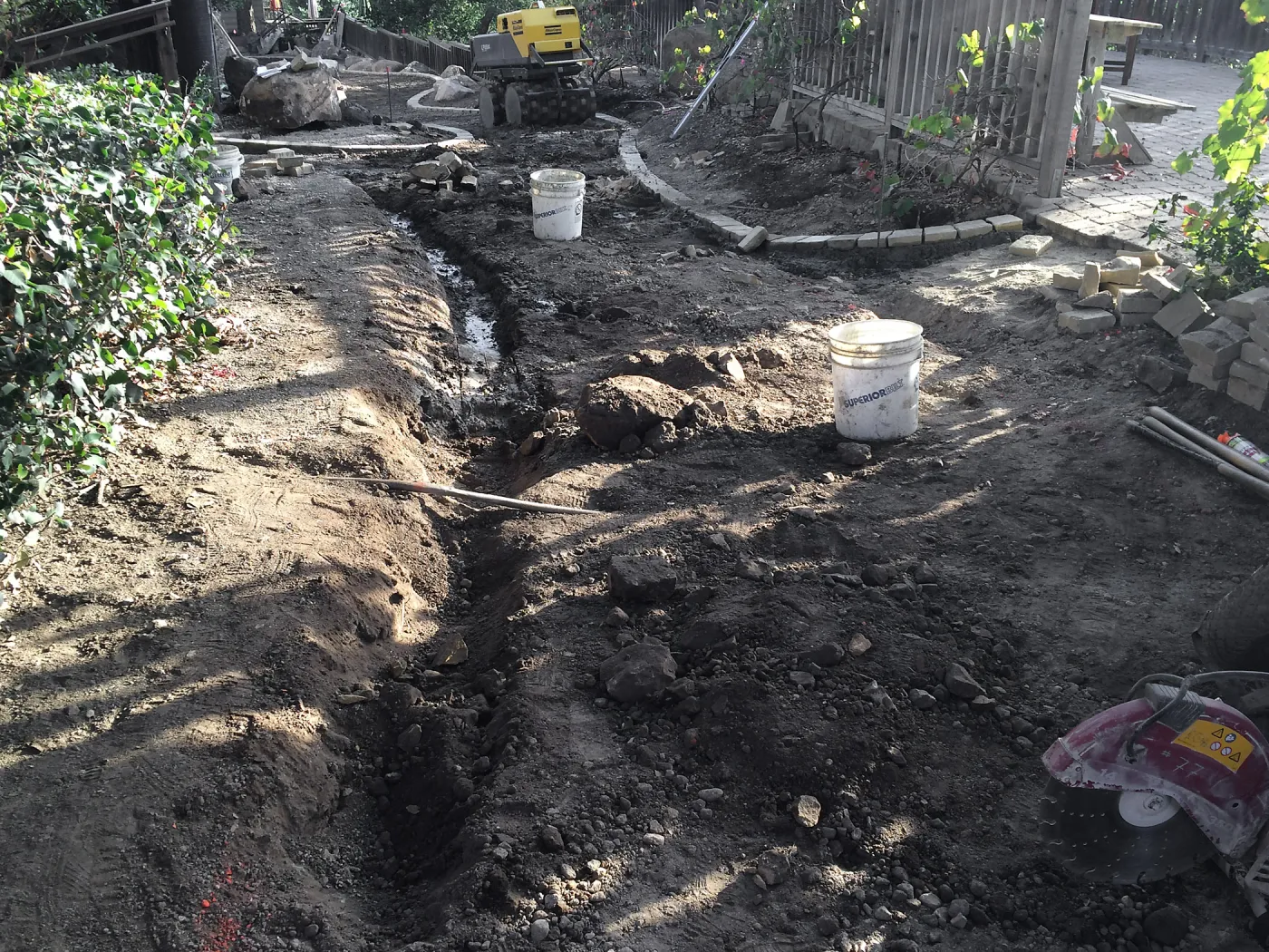 Preparing new path to Cottage and Water Wise Home Garden