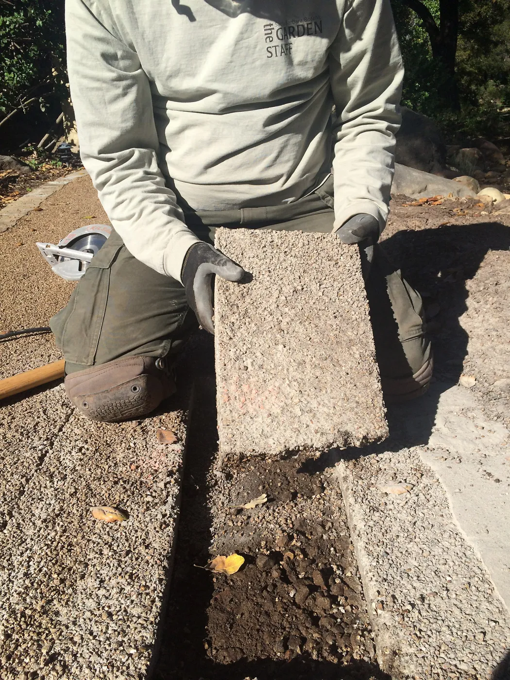 Repair of Eco-Pave path at Water Wise Home Garden