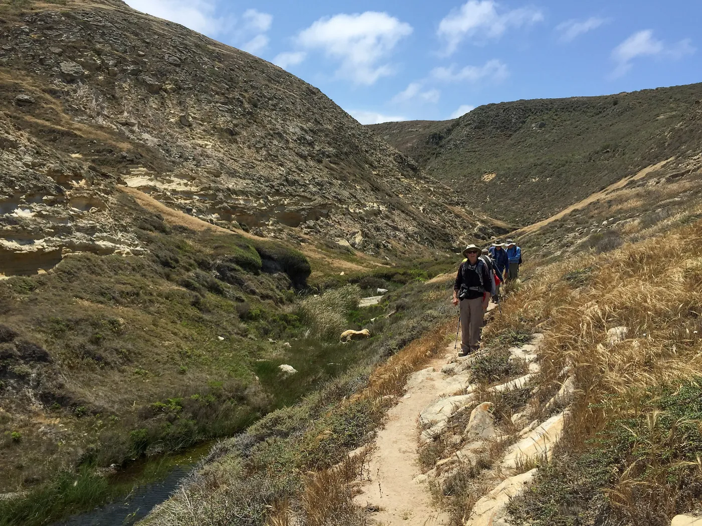 Santa Rosa Island Trip, Group hiking in Lobo Canyon
