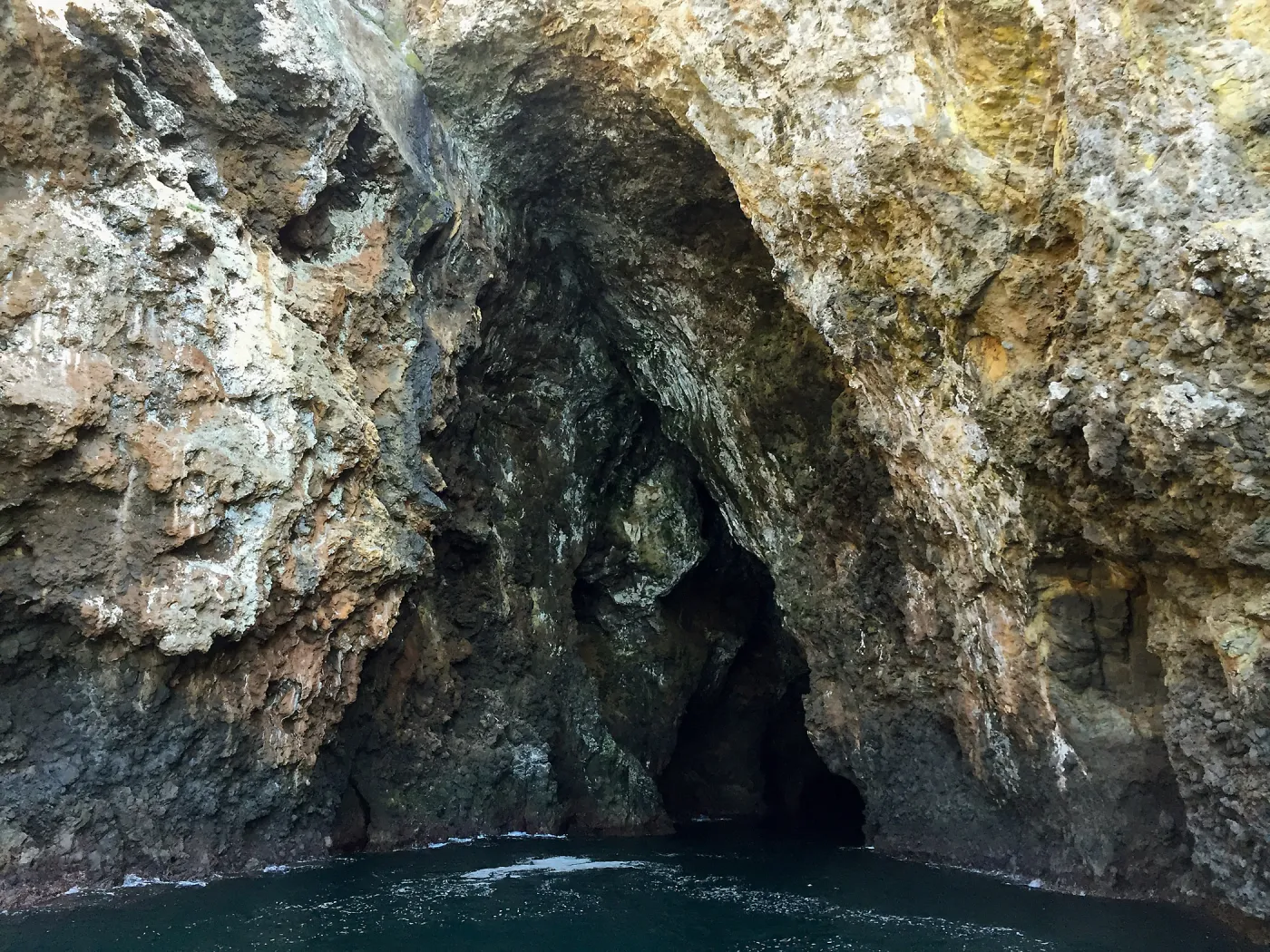 Santa Rosa Island Trip, Painted Cave on Santa Cruz Island from boat