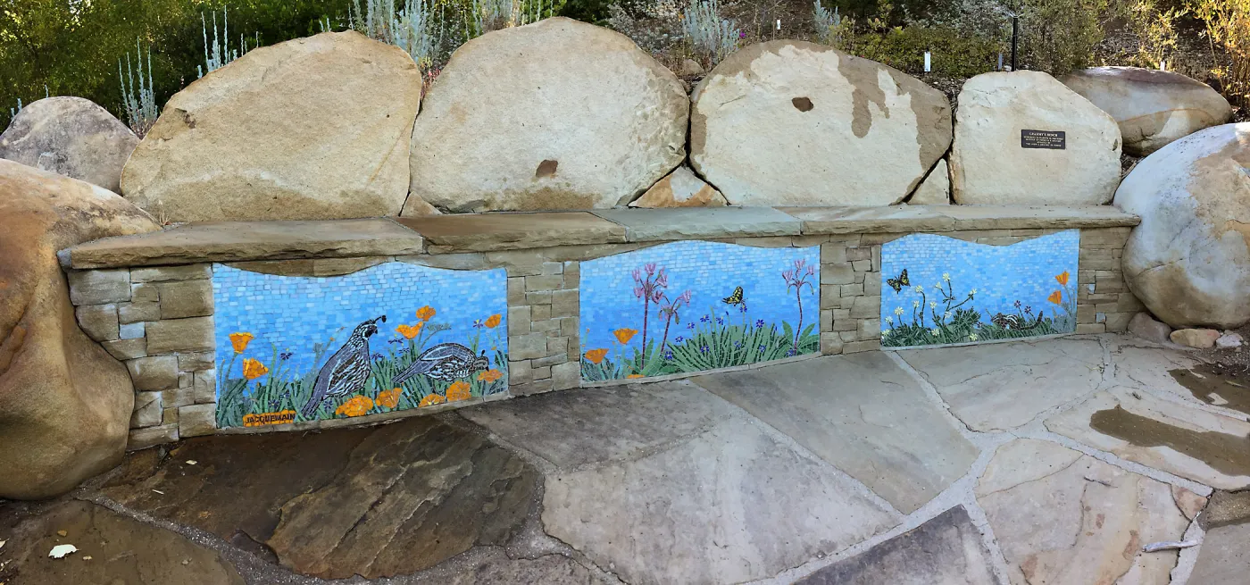 Grammy's Bench with mosaic by Patti Jacquemain