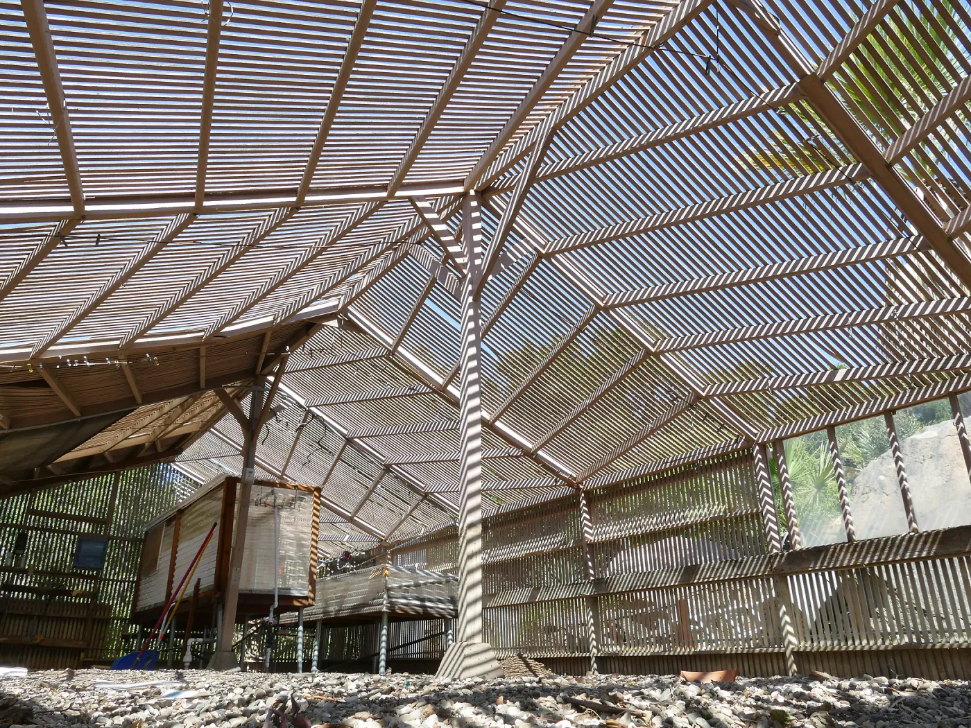 Garden Growers Lath House before start of repairs. Interior looking northwest.