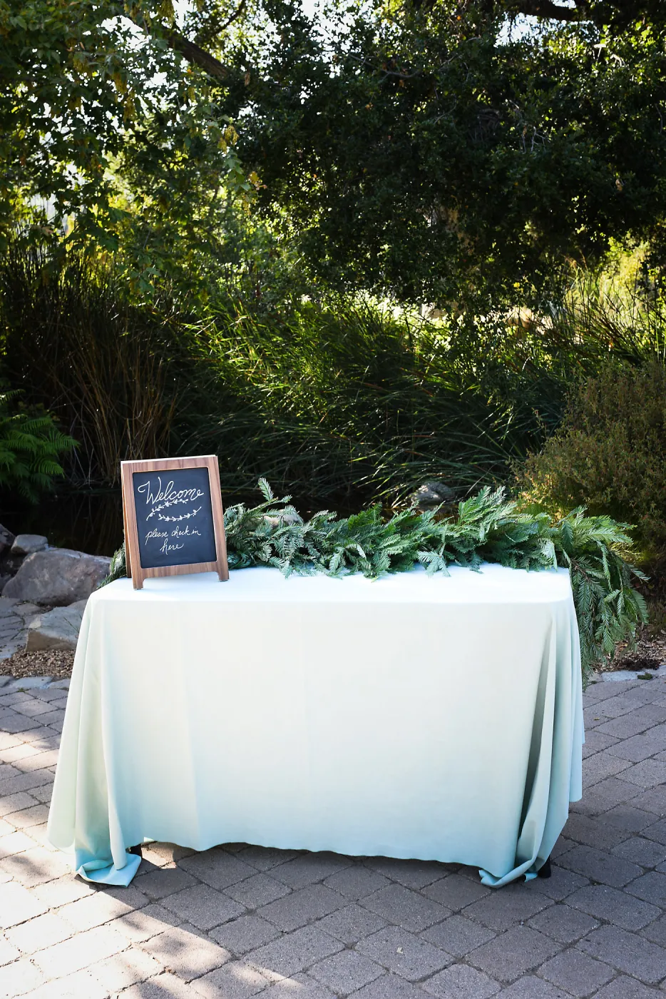 Garden to Table Dinner in the Redwoods 2017, sign-in table