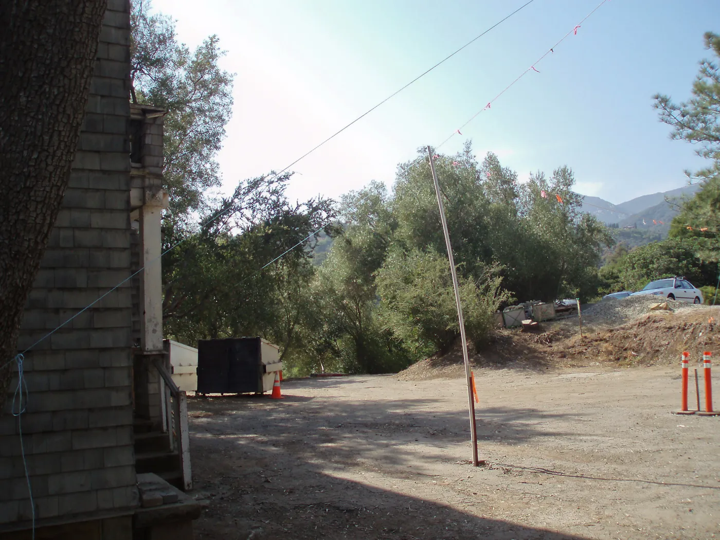 Story poles at north side of Gane House