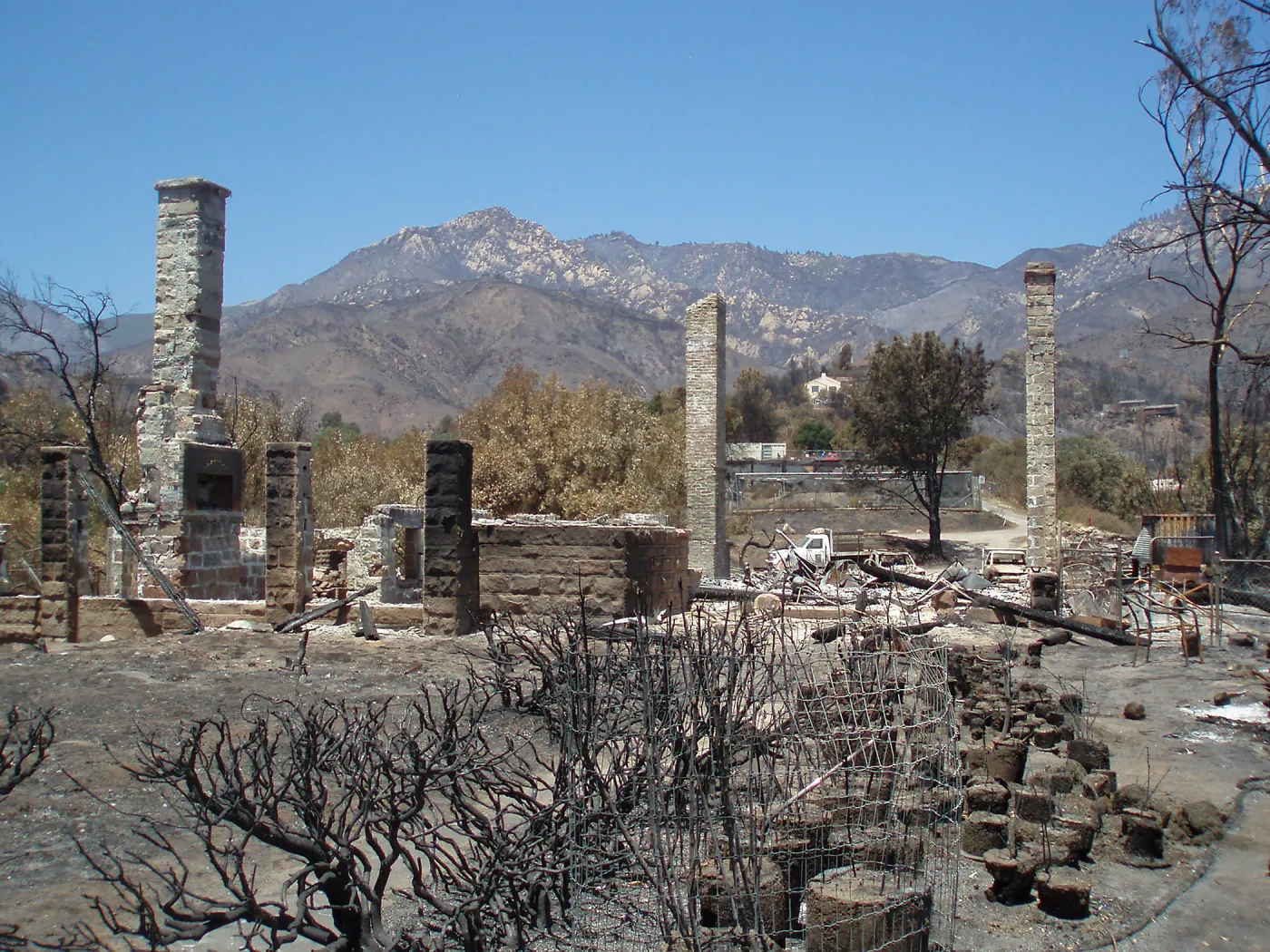 Gane House site after Jesusita fire