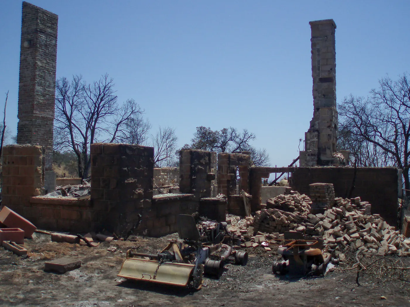Gane House site after Jesusita fire