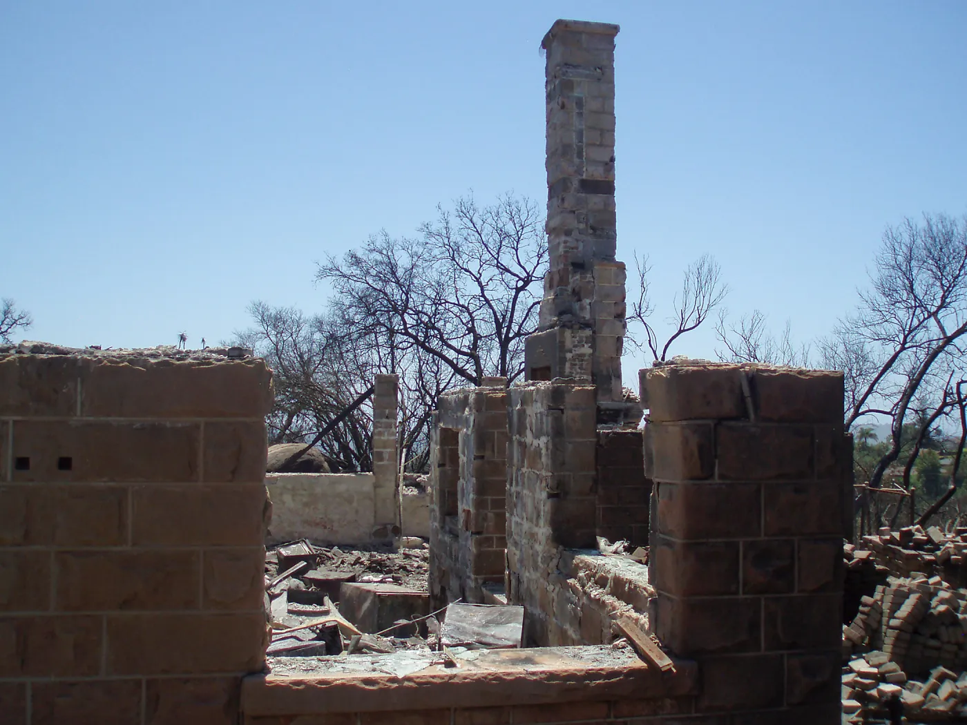 Gane House site after Jesusita fire