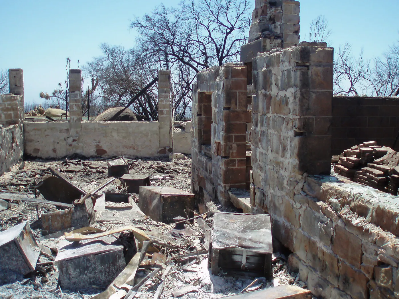Gane House site after Jesusita fire