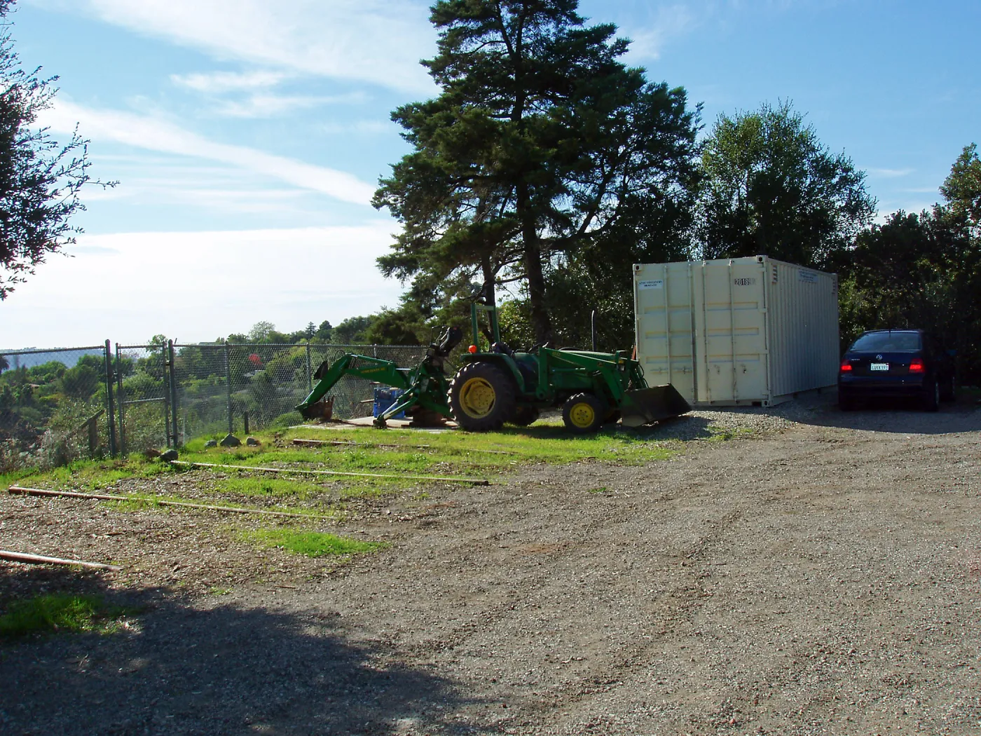 South end of upper parking area looking west