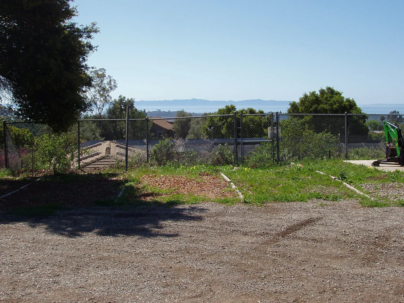 View looking south from upper parking area