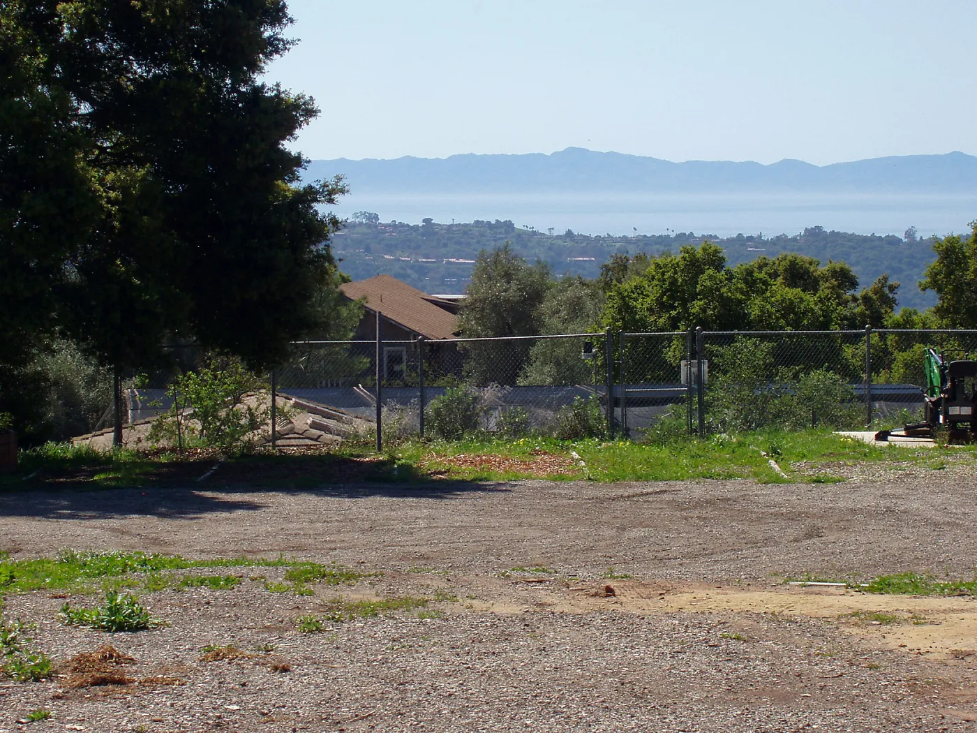 View looking south from upper parking area