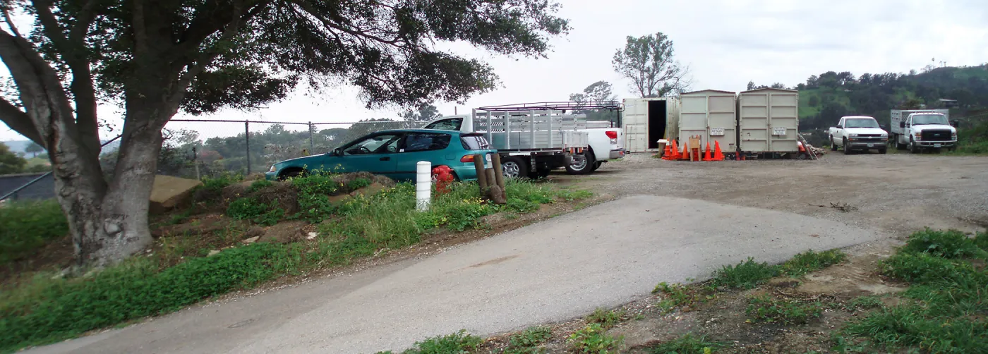 Upper parking area south end looking west