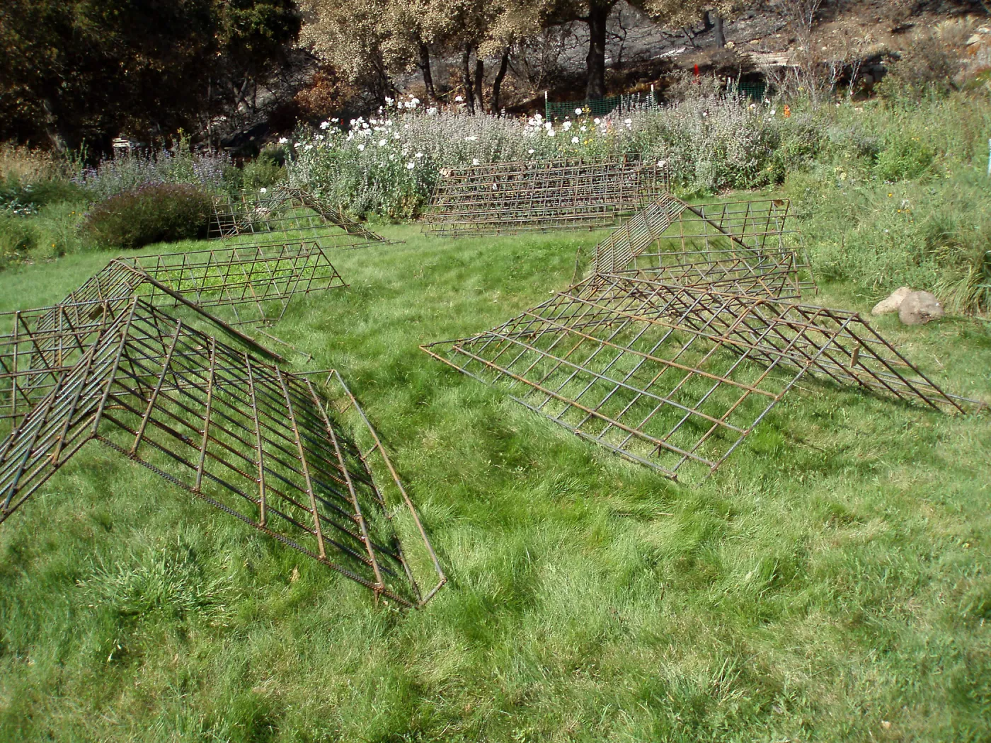 Installation of Herb Parker's â€˜Haven' labyrinth sculpture in Meadow