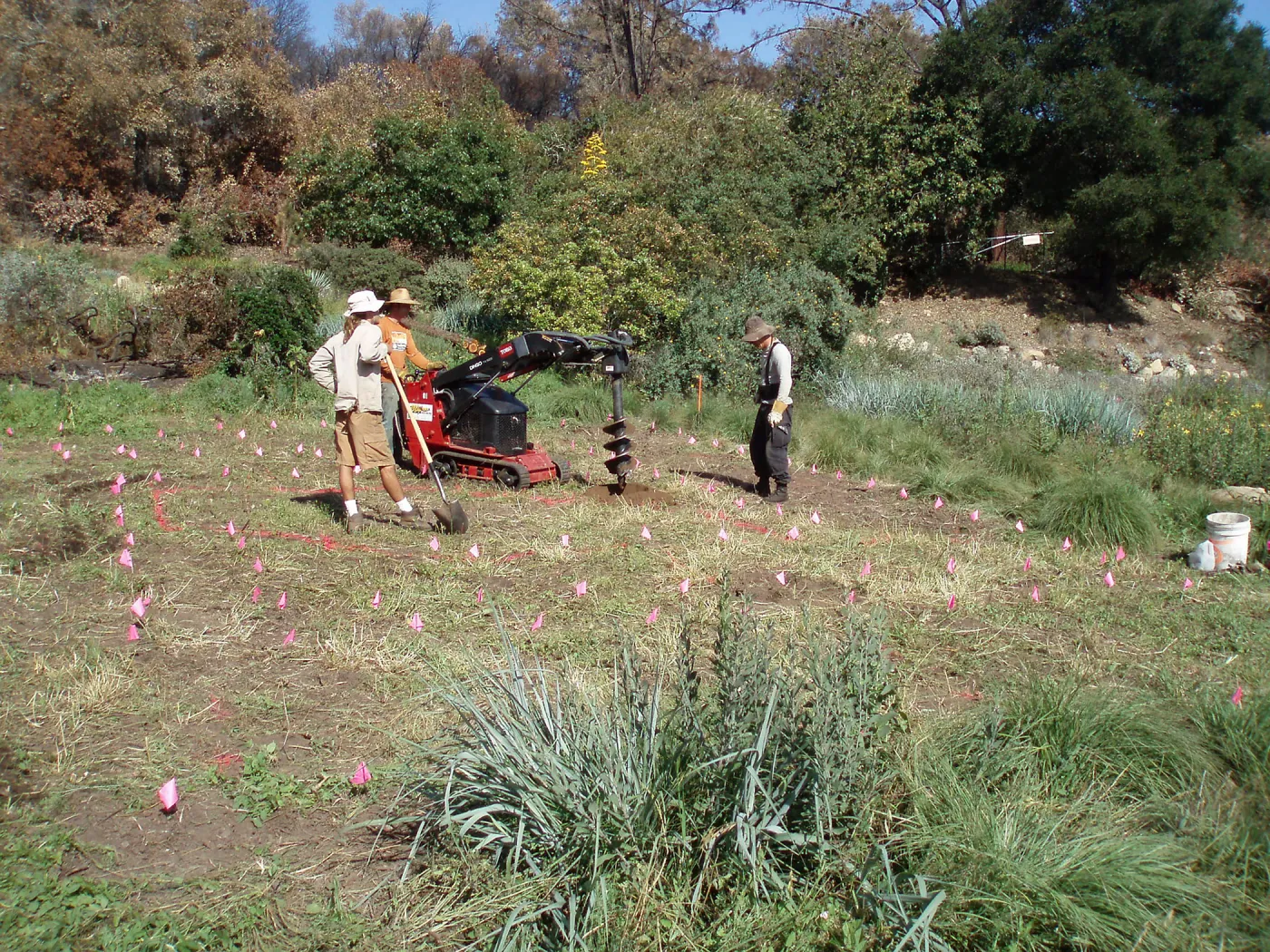 Installation of Herb Parker's â€˜Haven' labyrinth sculpture in Meadow