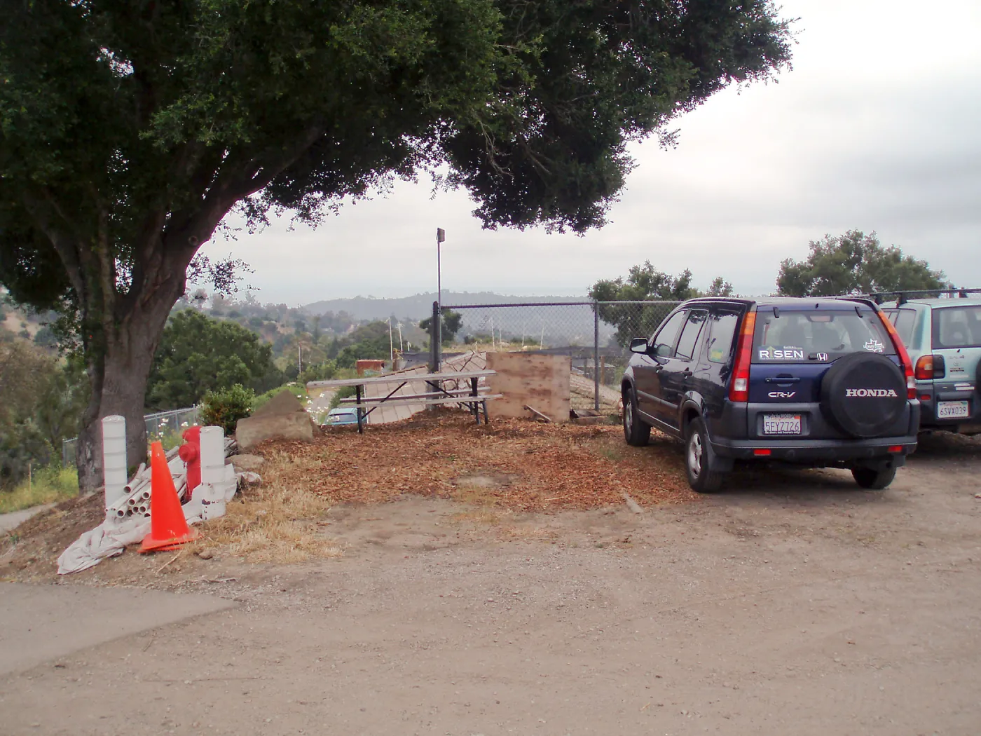 Pritzlaff Conservation Center story poles, view from upper parking area