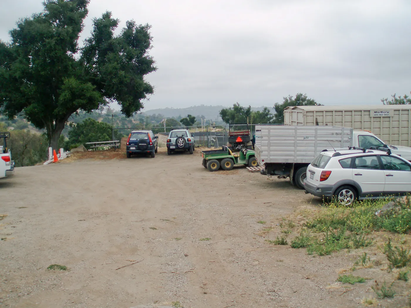 Pritzlaff Conservation Center story poles, view from upper parking area