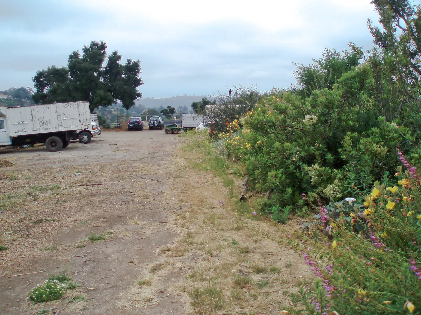 Pritzlaff Conservation Center story poles, view from upper parking area