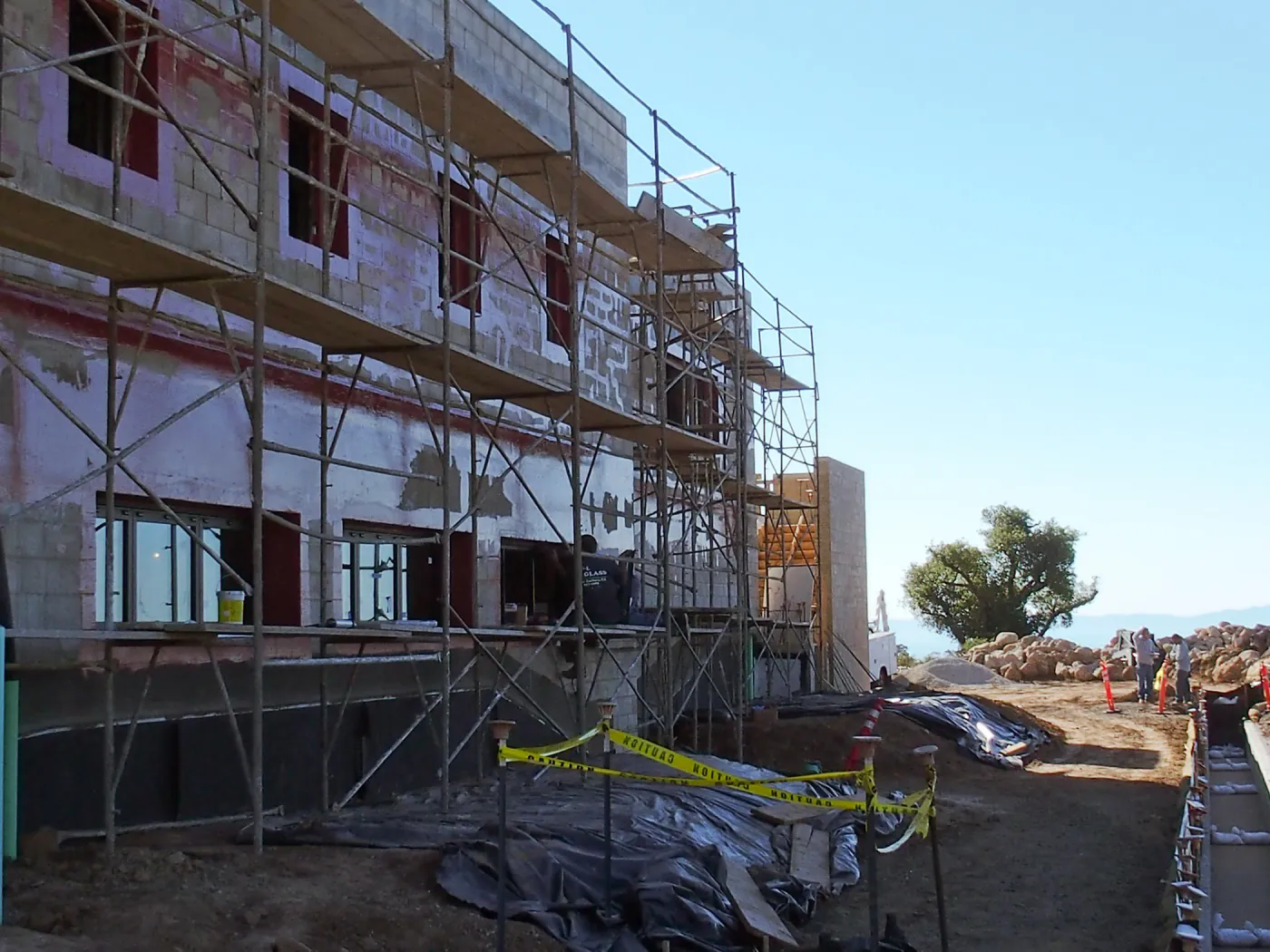 Pritzlaff Conservation Center construction, looking southeast along west wall