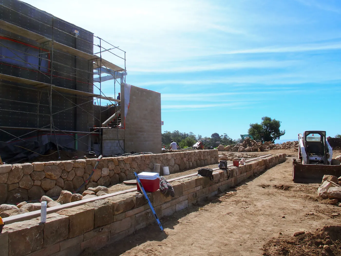 Pritzlaff Conservation Center construction, stone wall work