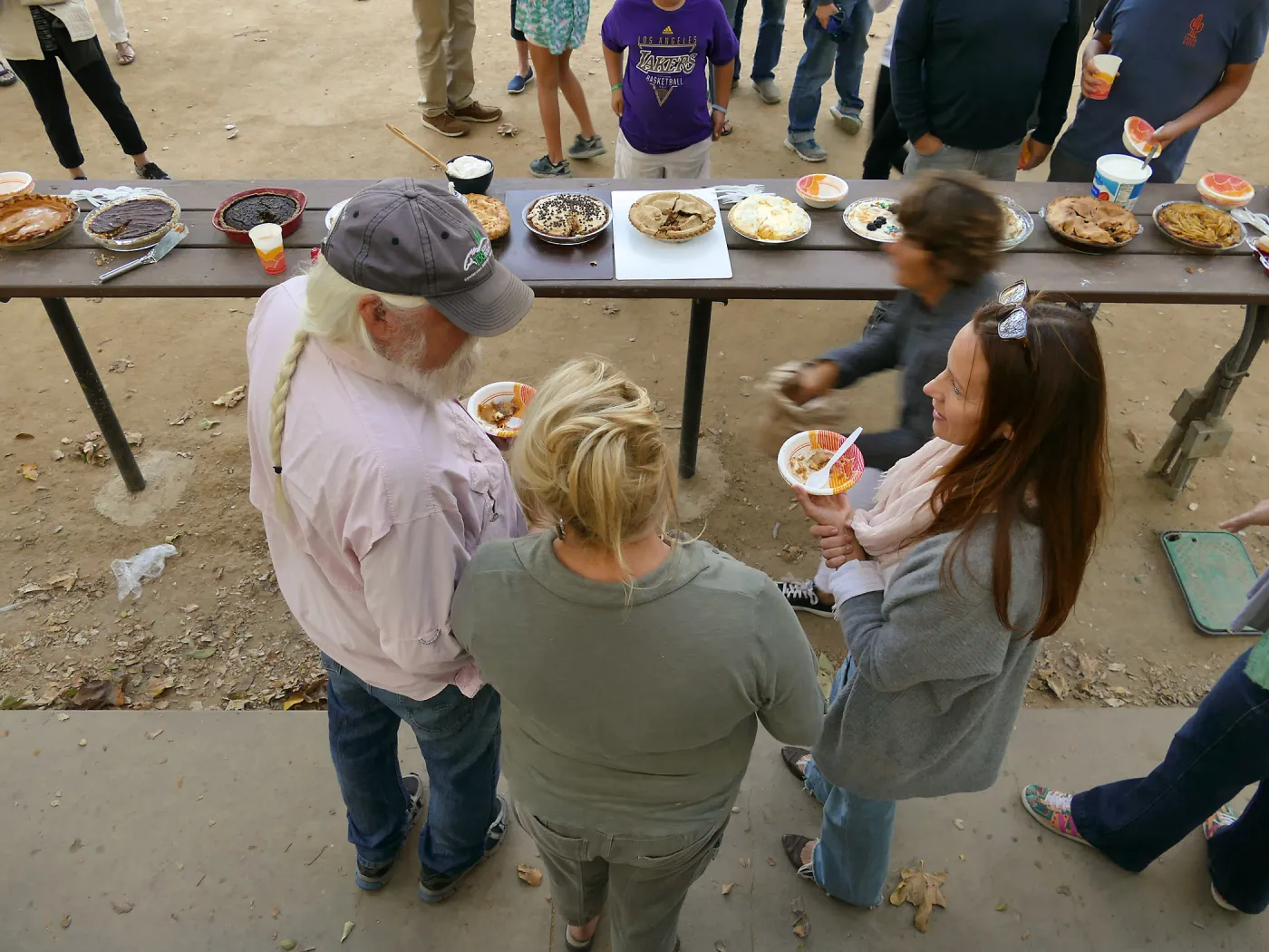 SBBG Staff Picnic, 2017, pie contest judges deliberating