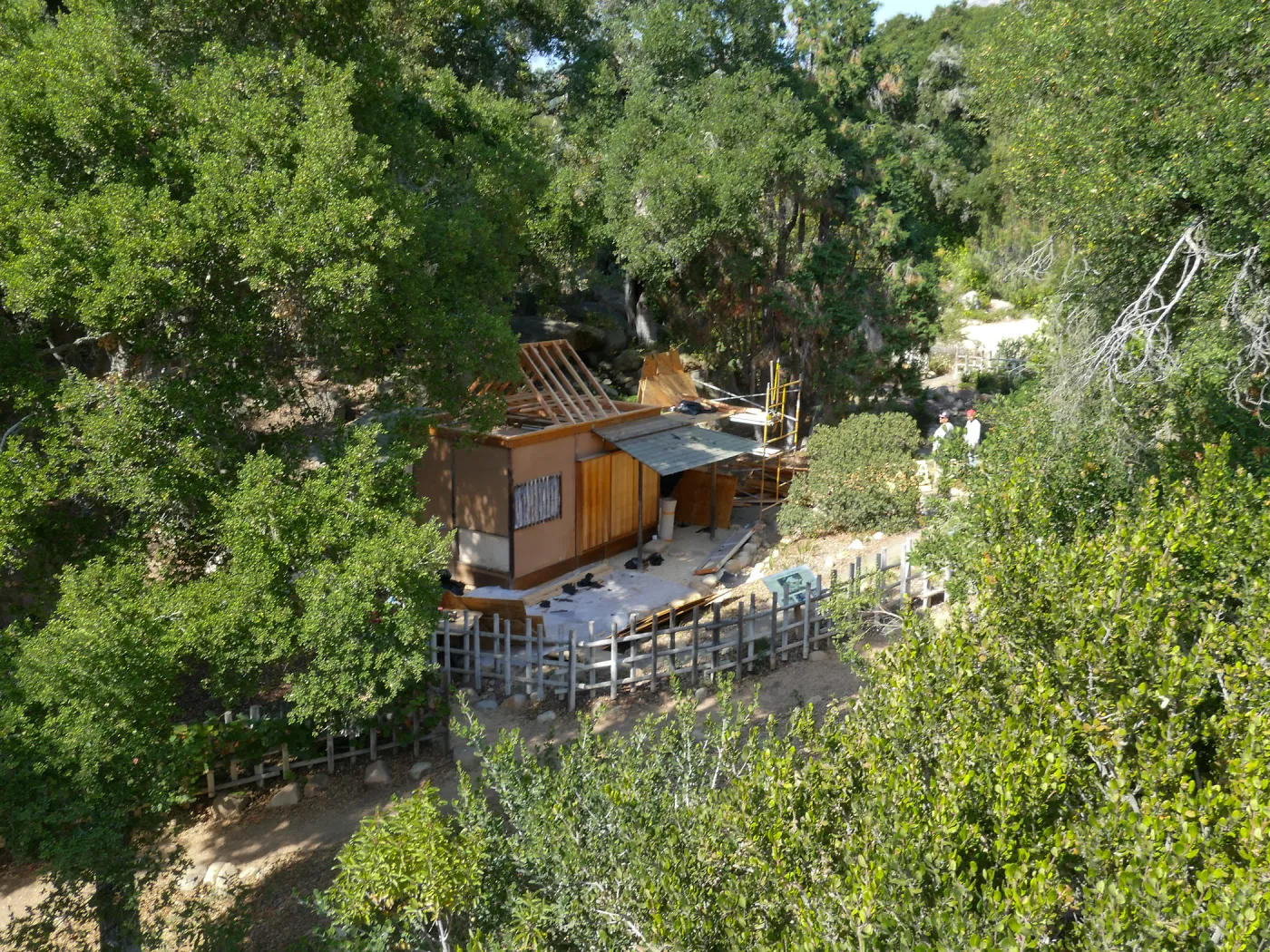 Teahouse & Garden Improvements 2017, looking northwest from Mission Canyon Road