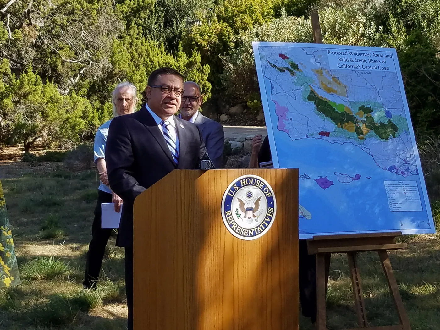 Central Coast Heritage Protection Act press conference, Salud Carbajal