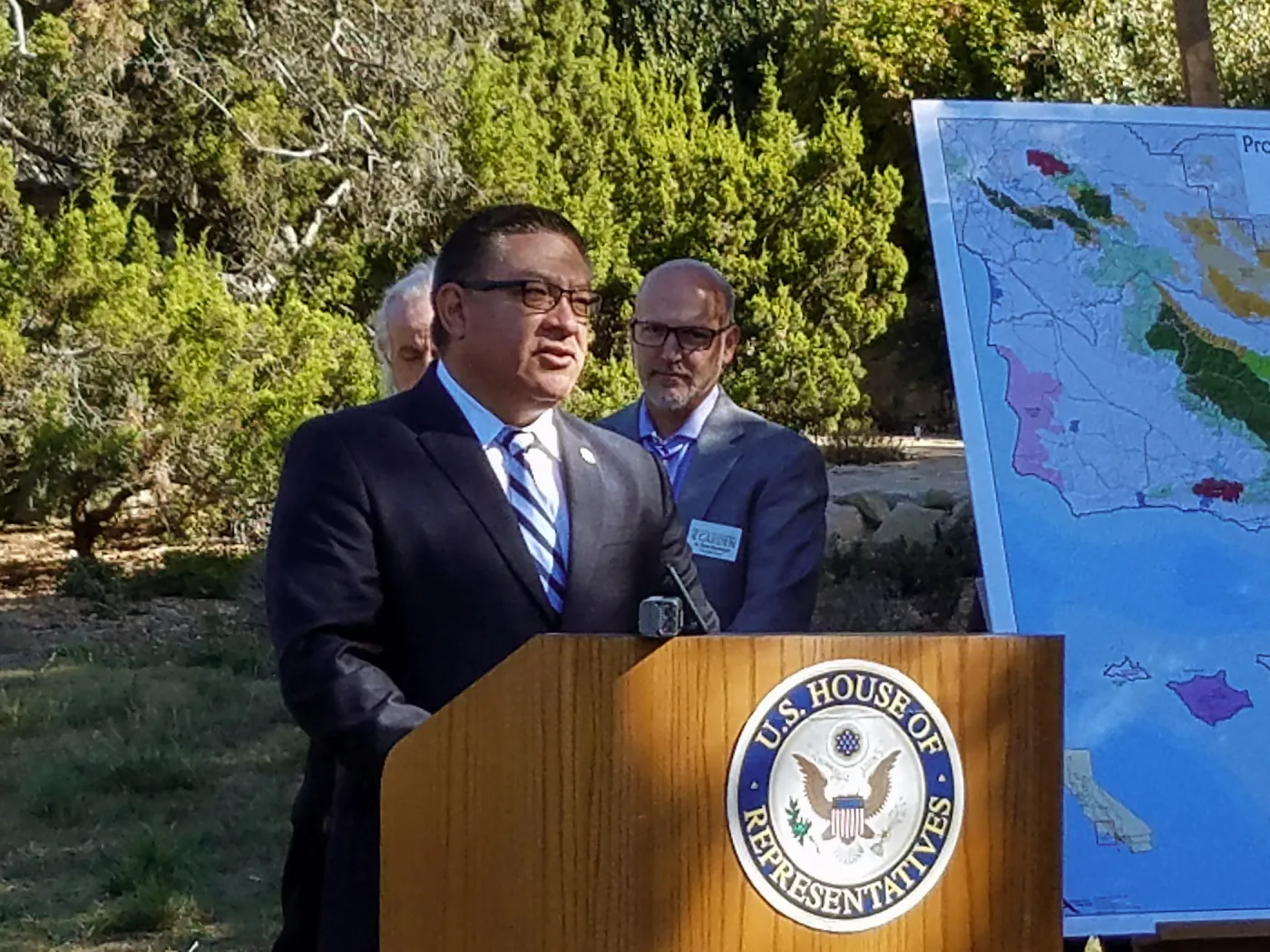 Central Coast Heritage Protection Act press conference, Salud Carbajal