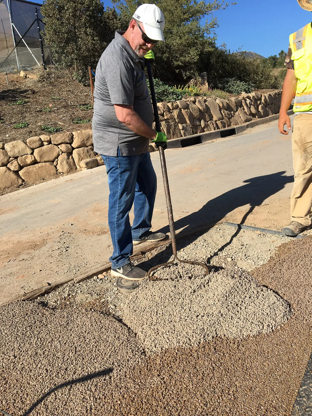 Installation of Eco-PaveÂ® path at the Island View Garden. Frank Elswick