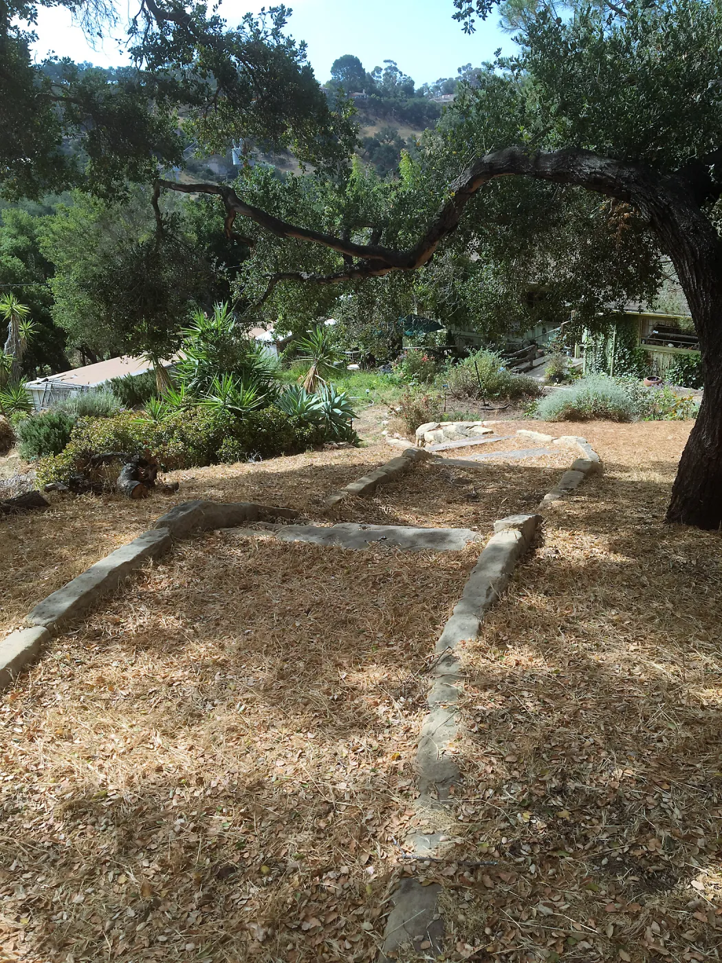 Before reconstruction of stairs down south slope of Island View Garden