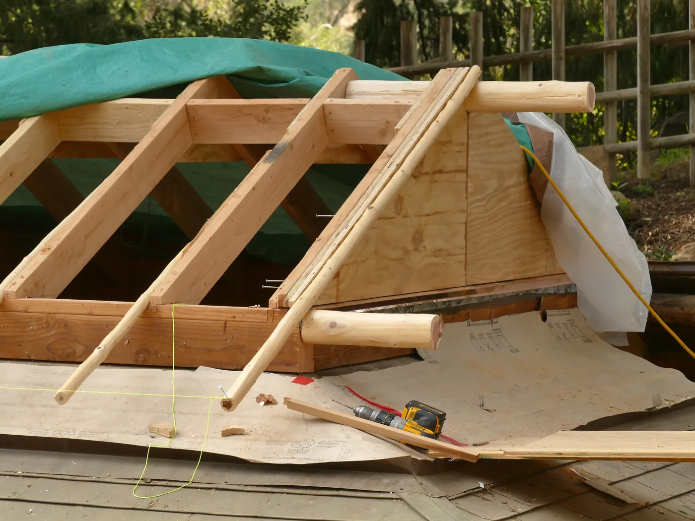 Teahouse & Garden Improvements 2017, roof renovation detail