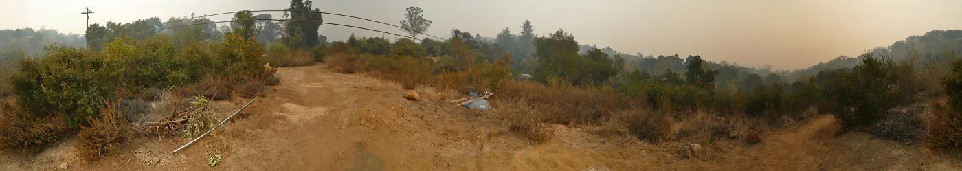 Mission Canyon in smoke from Thomas Fire. View from top of Pritchett Trail spur.