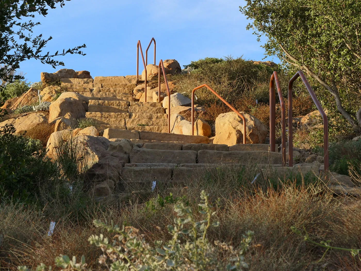 New railing at Island View Garden south steps