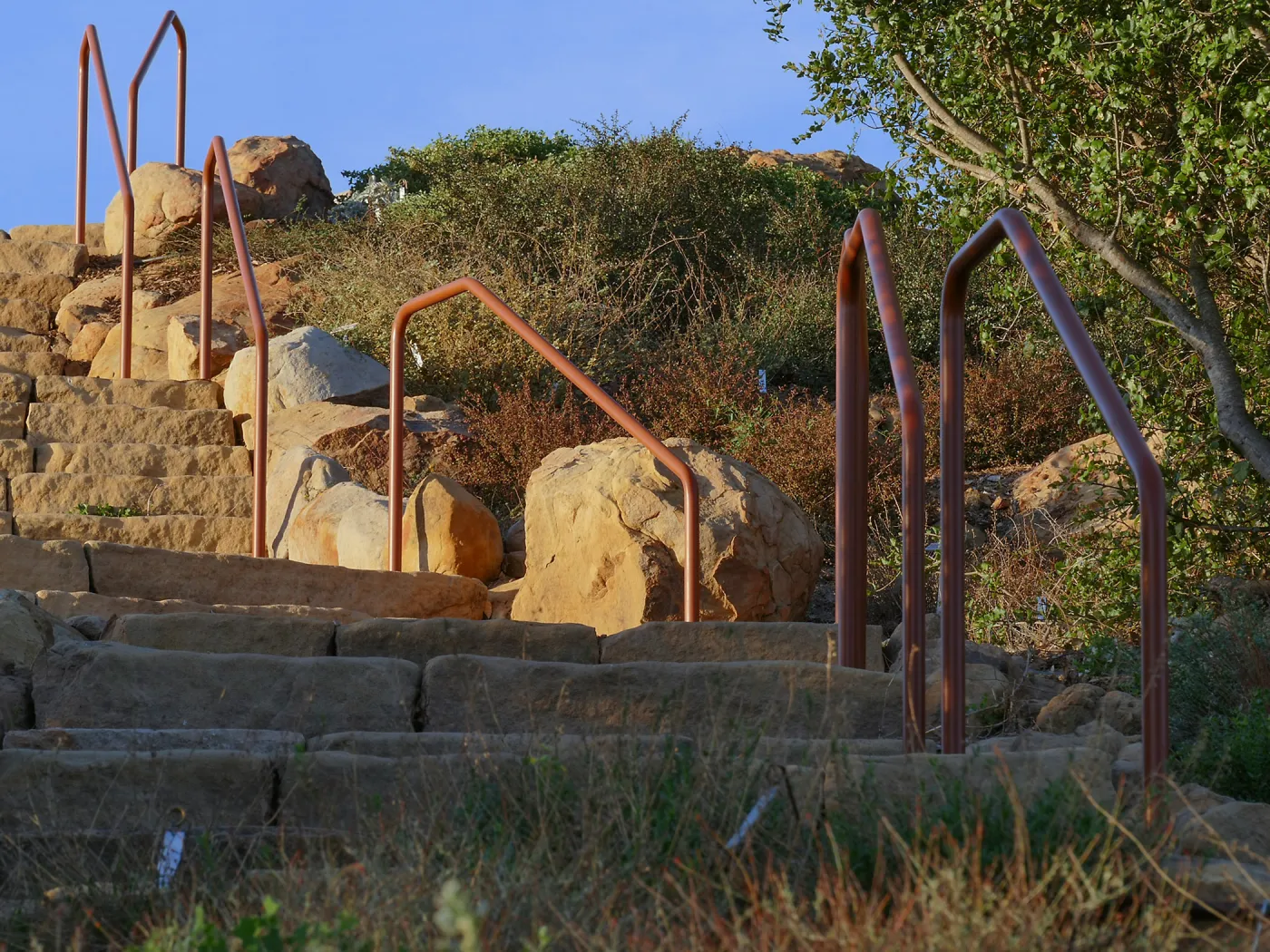 New railing at Island View Garden south steps