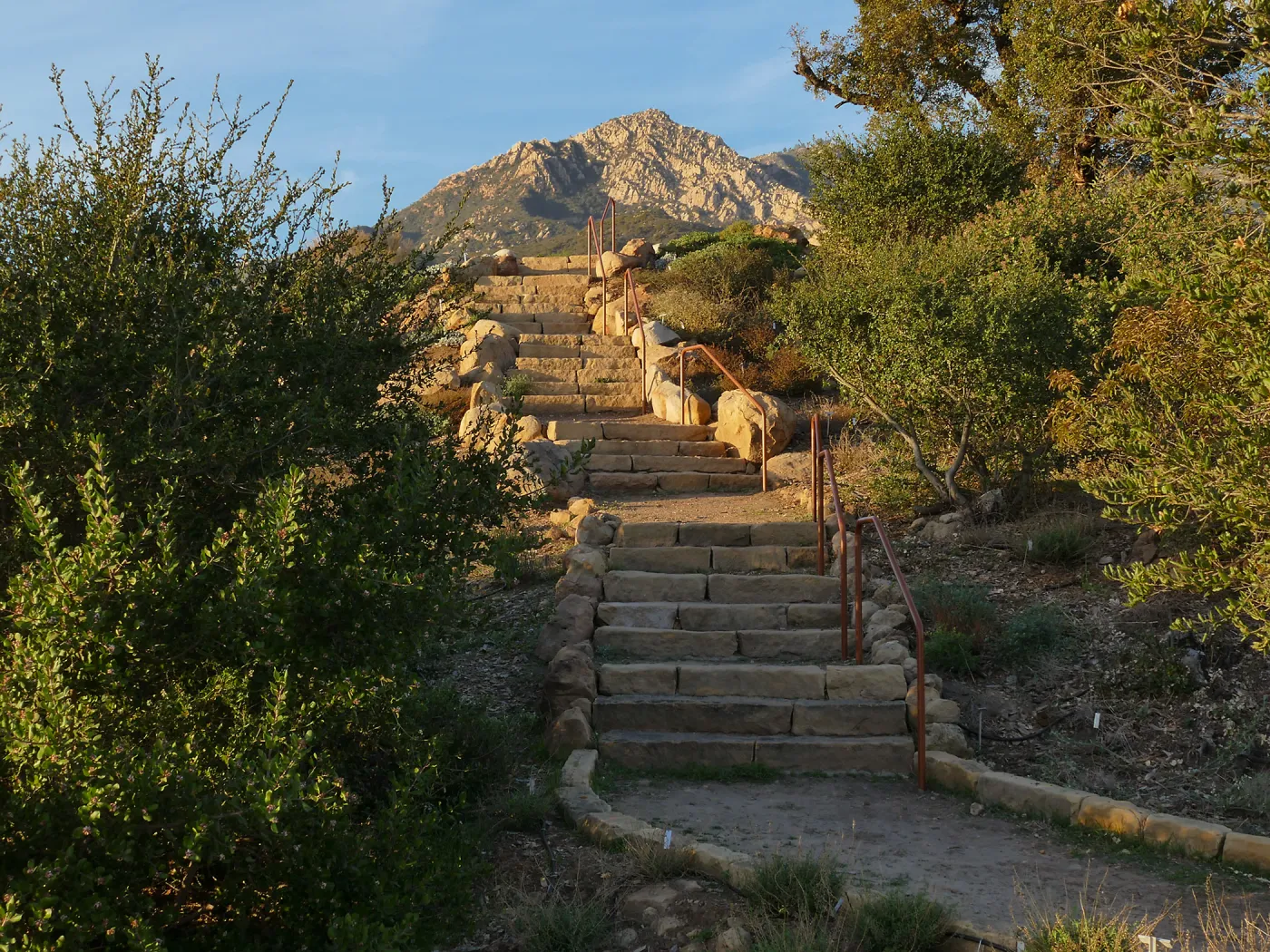 New railing at Island View Garden south steps