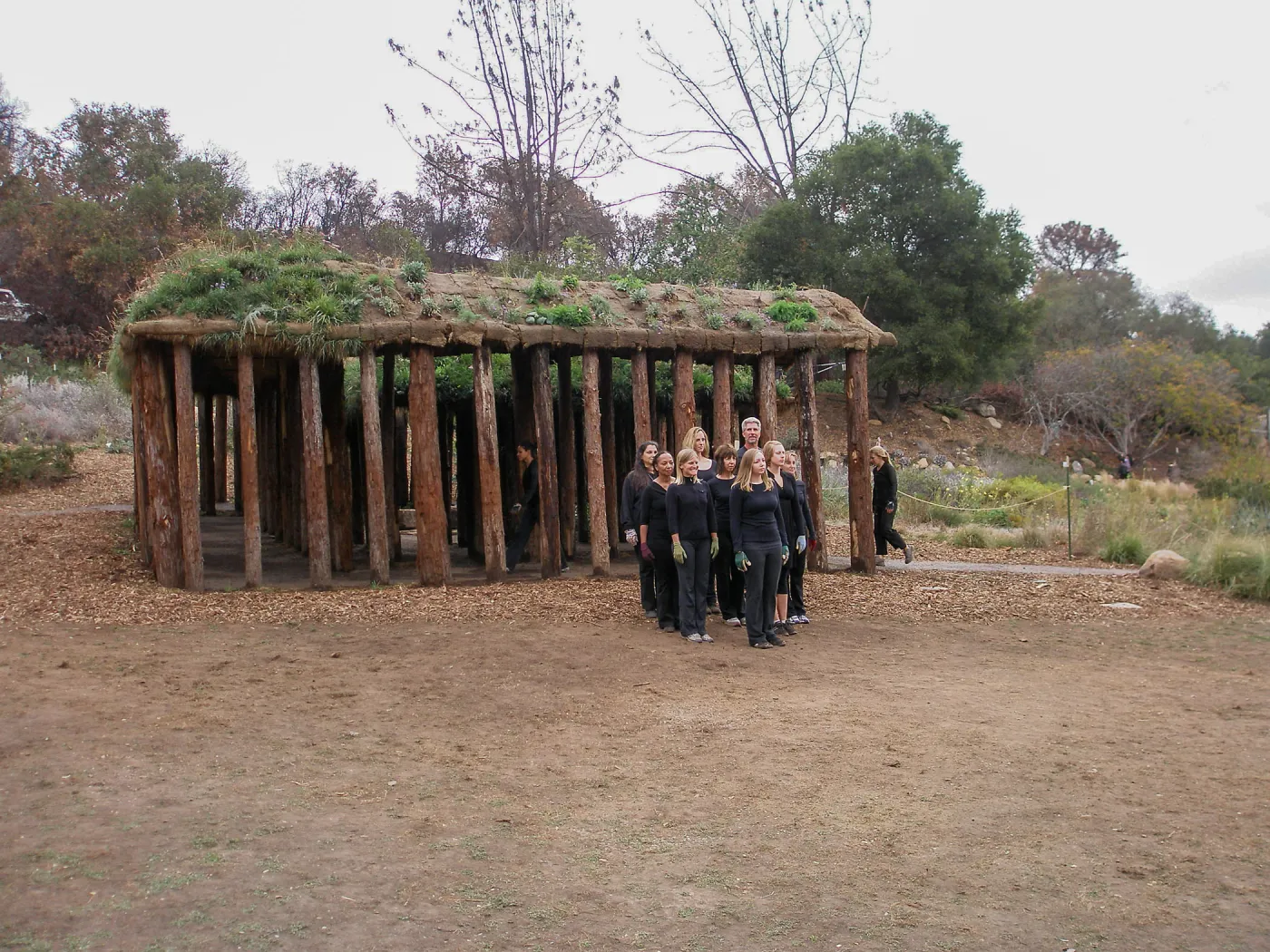 Dancers during opening of Labyrinth: Haven sculpture