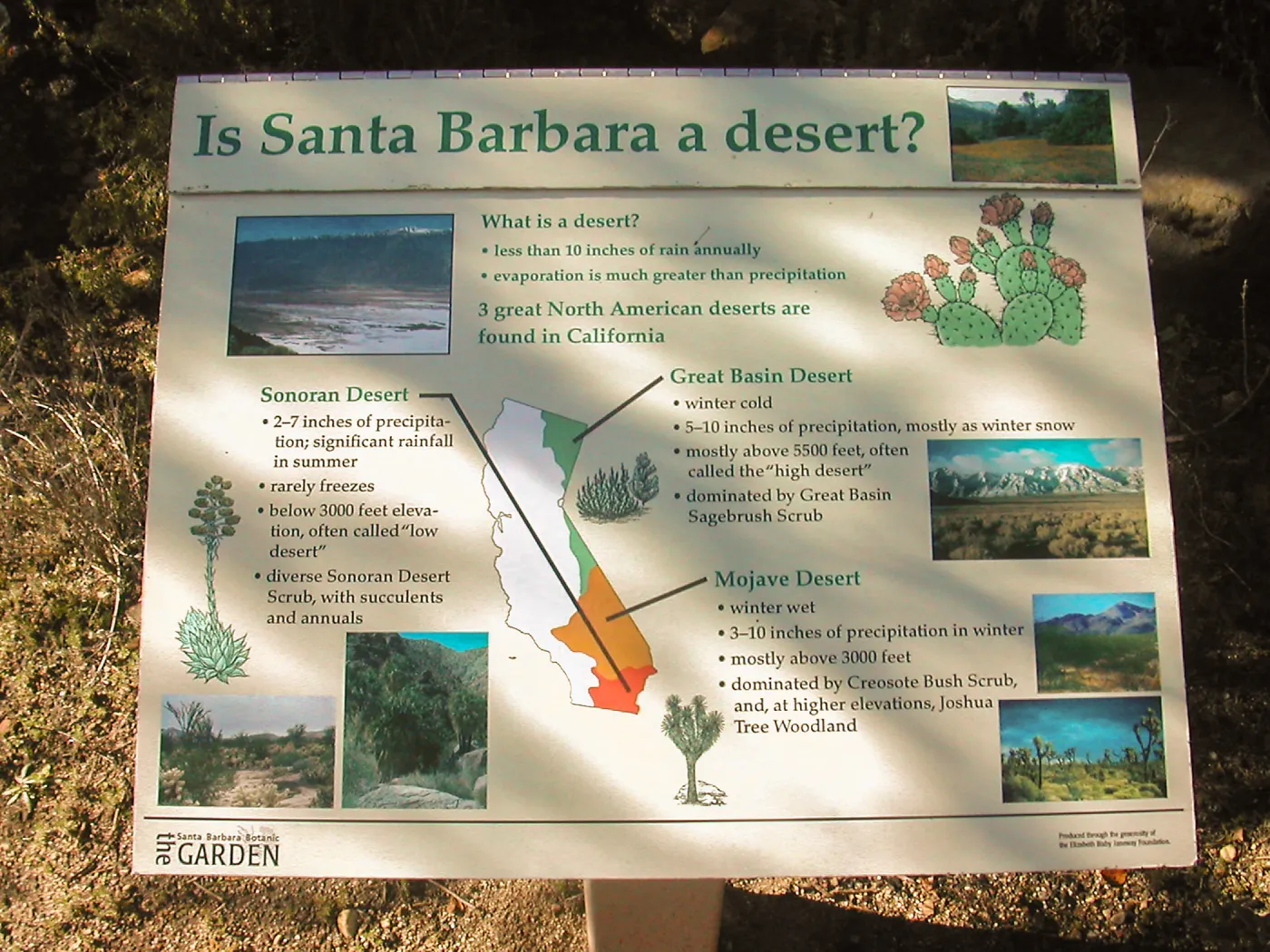â€œIs Santa Barbara a Desert?â€ interpretive sign