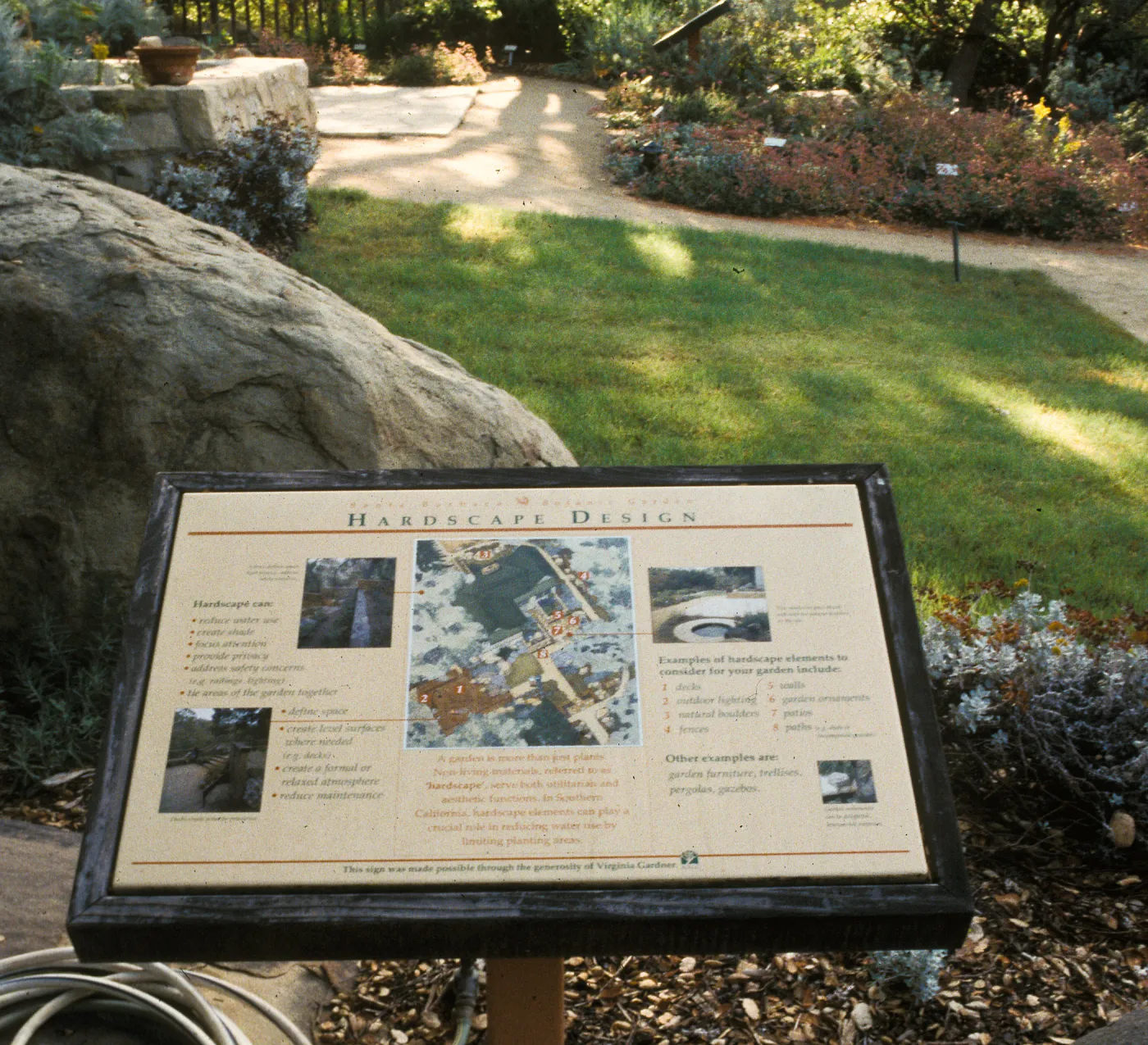 â€œHardscape Designâ€ interpretive sign