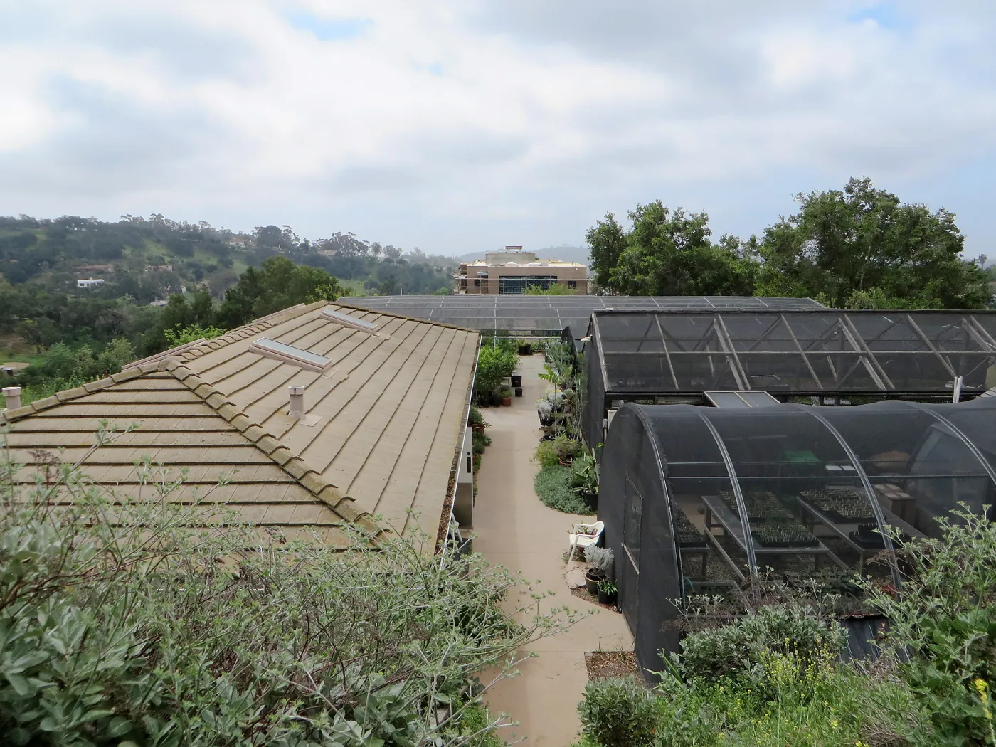 View from upper parking lot over nursery to Pritzlaff Conservation Center