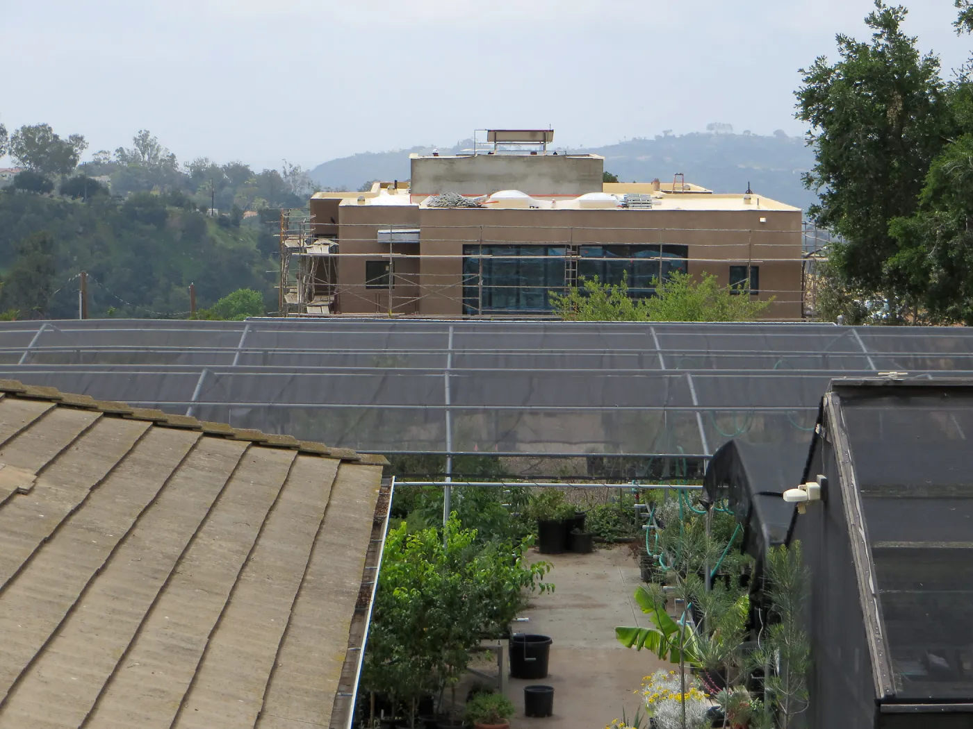 View from upper parking lot over nursery to Pritzlaff Conservation Center