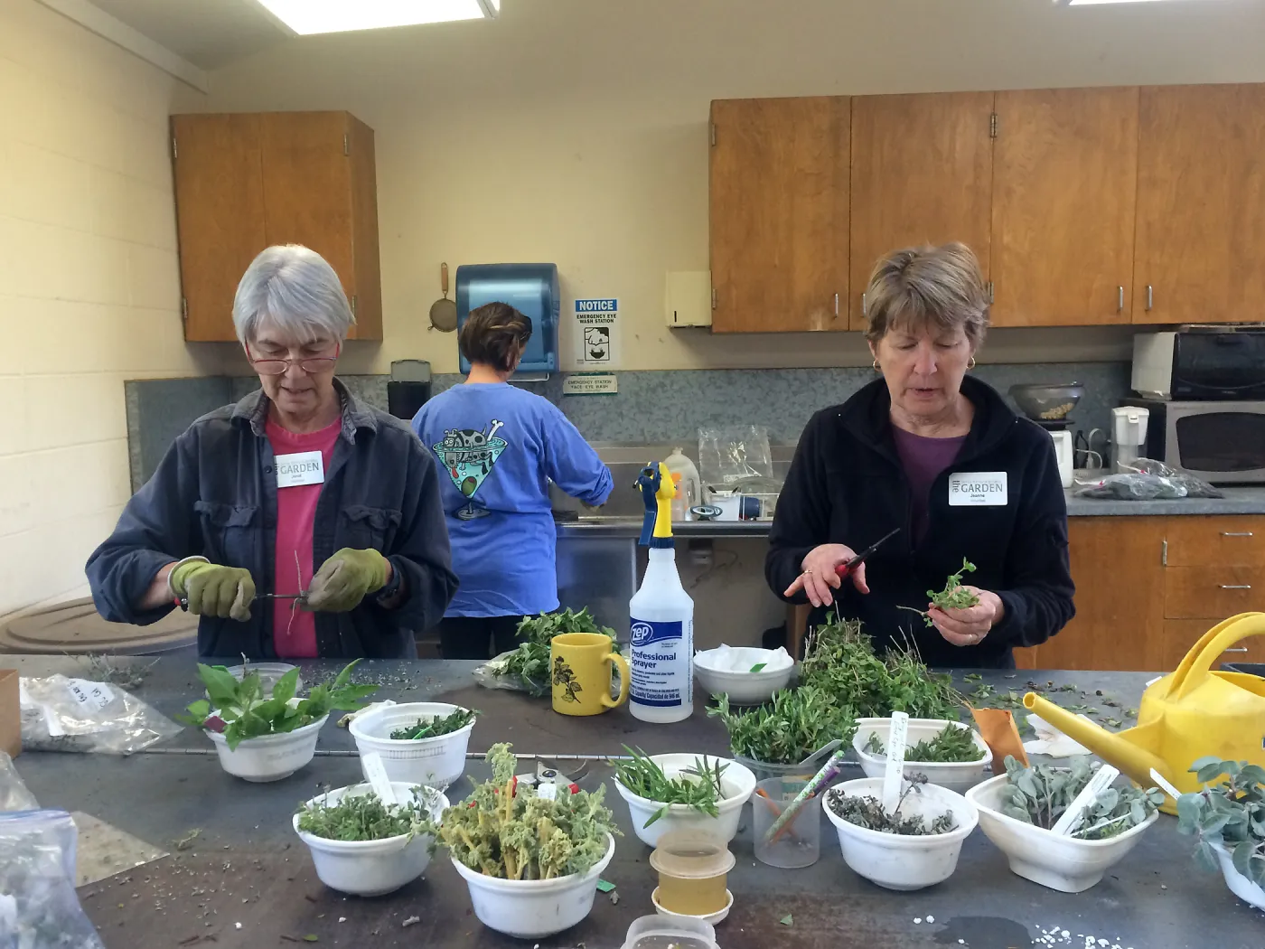 Hort nursery volunteers, Janet and Jeanne