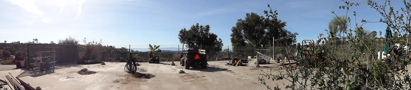 Hort unit (before installation of new shade structure and compactor growing benches)