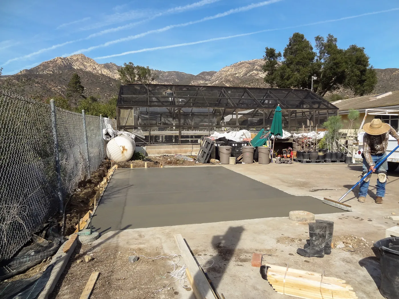 Construction at Hort Unit, new concrete slab