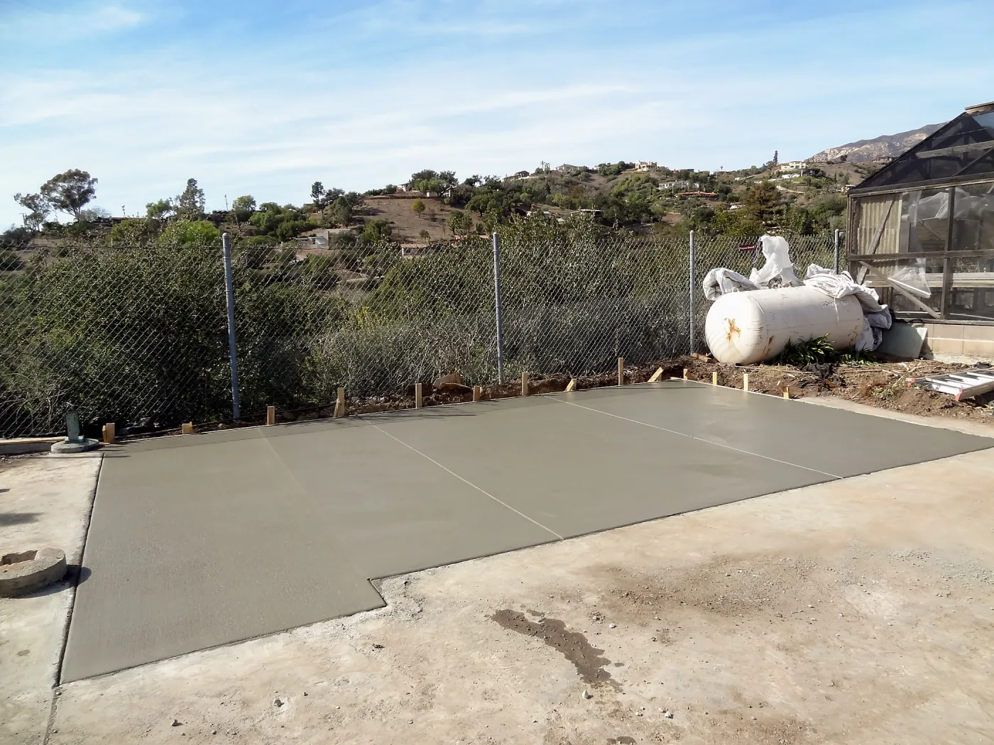 Construction at Hort Unit, new concrete slab