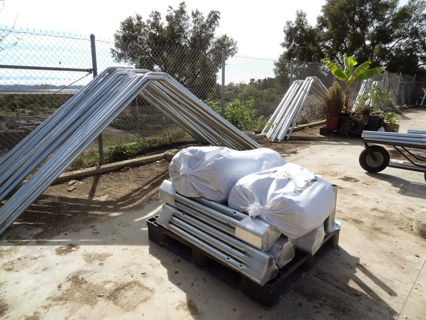materials for new shade structure at the Hort Unit