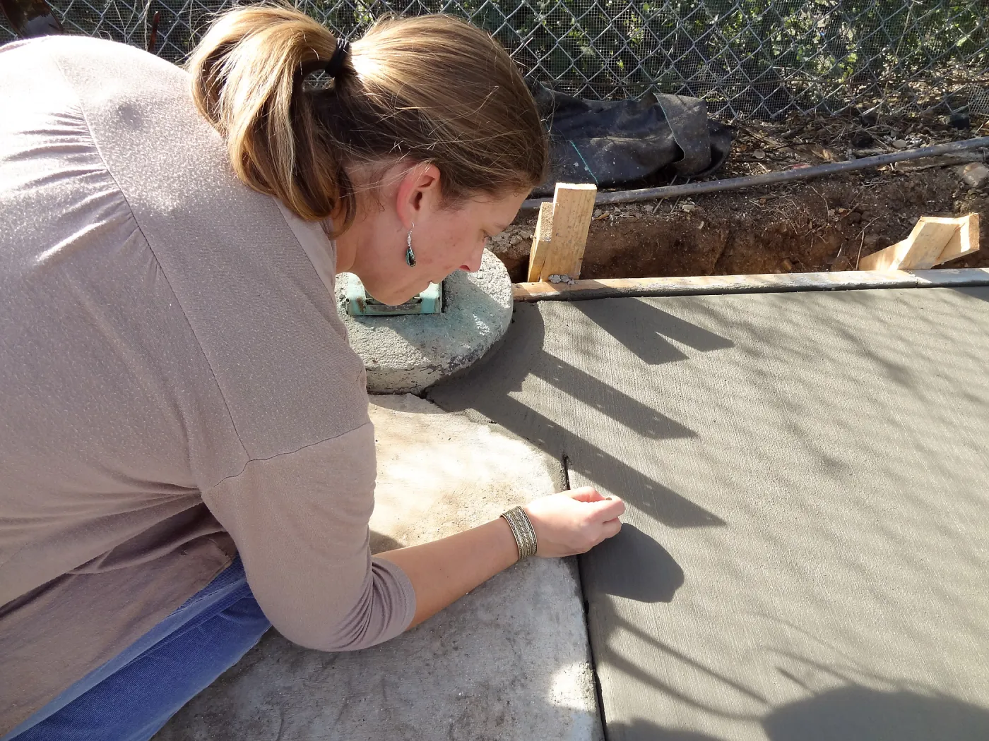 new concrete slab at the Hort Unit, Heather Wehnau