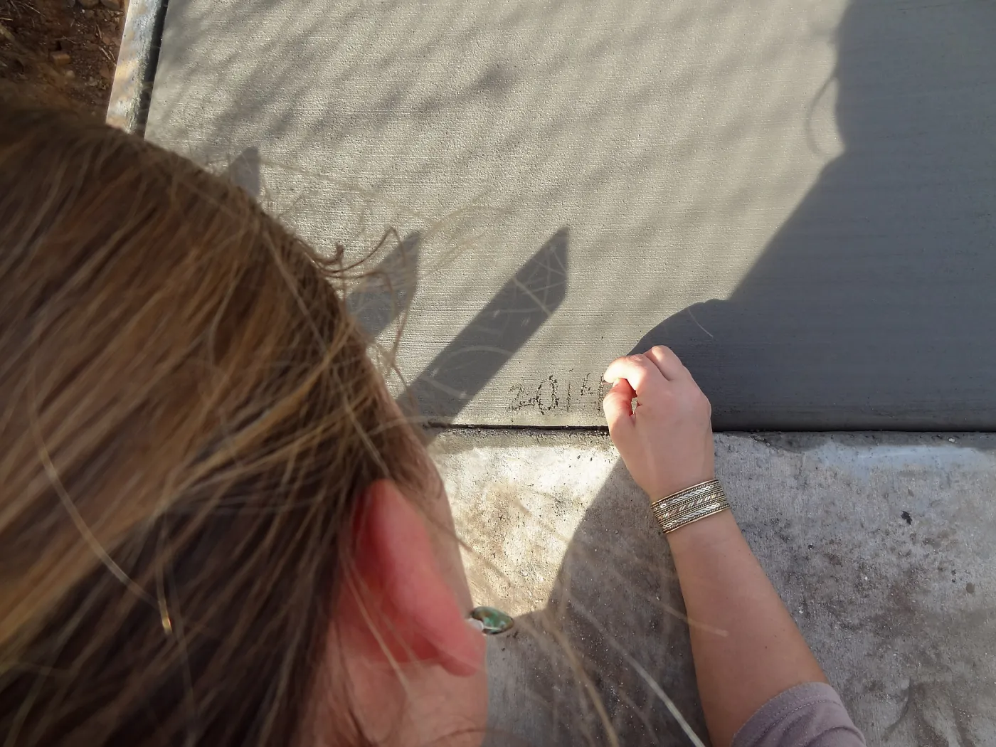 new concrete slab at the Hort Unit, Heather Wehnau