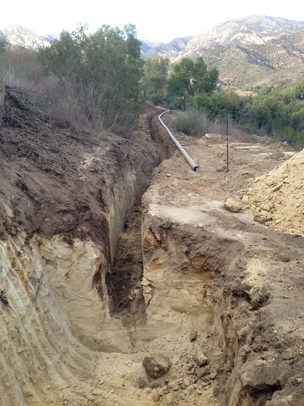 Utility trench, East Slope road